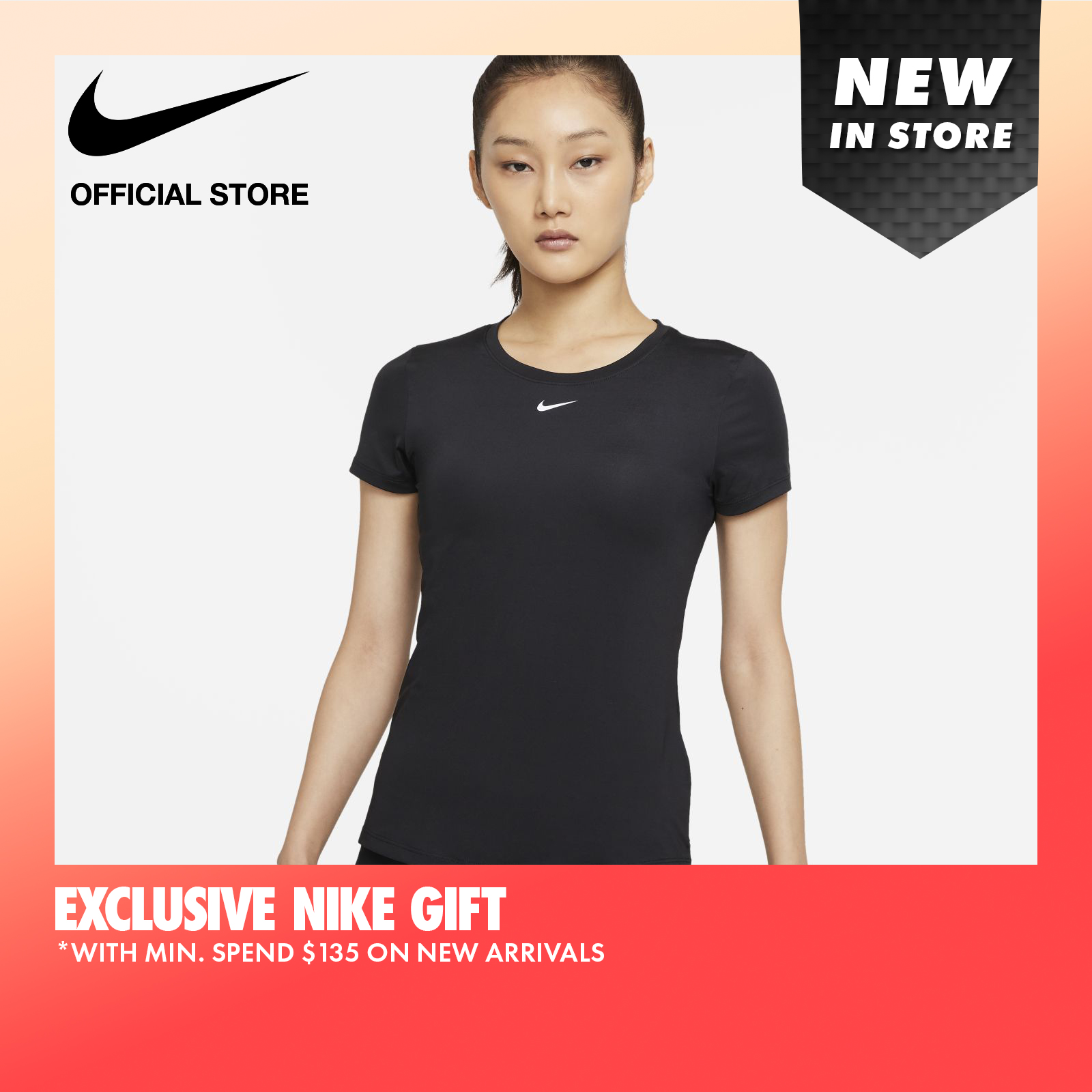 Nike Women&#x27;s Dri-FIT One  Slim FIT Short-Sleeve Top - Black|,|