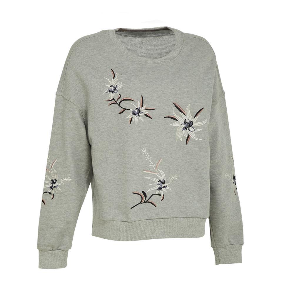 Round Neck Fleece With Embroidery|,|