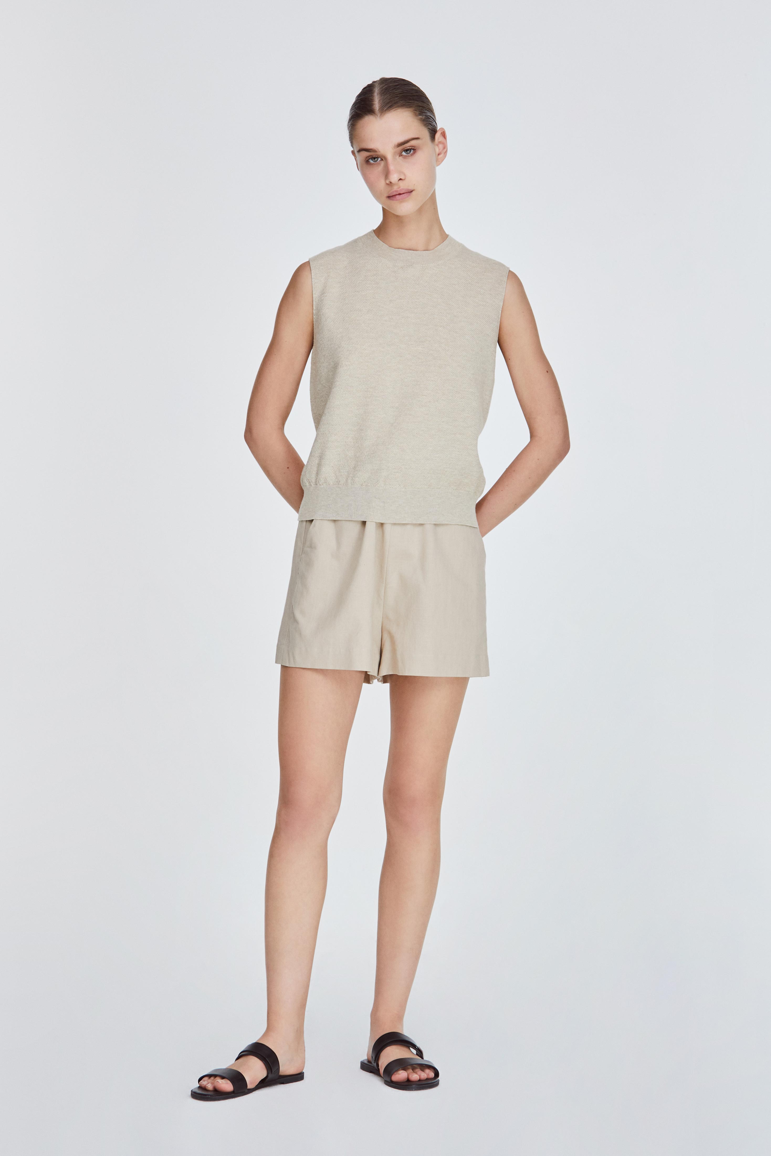 LALU Crew Knitted Sleeveless Top|,|