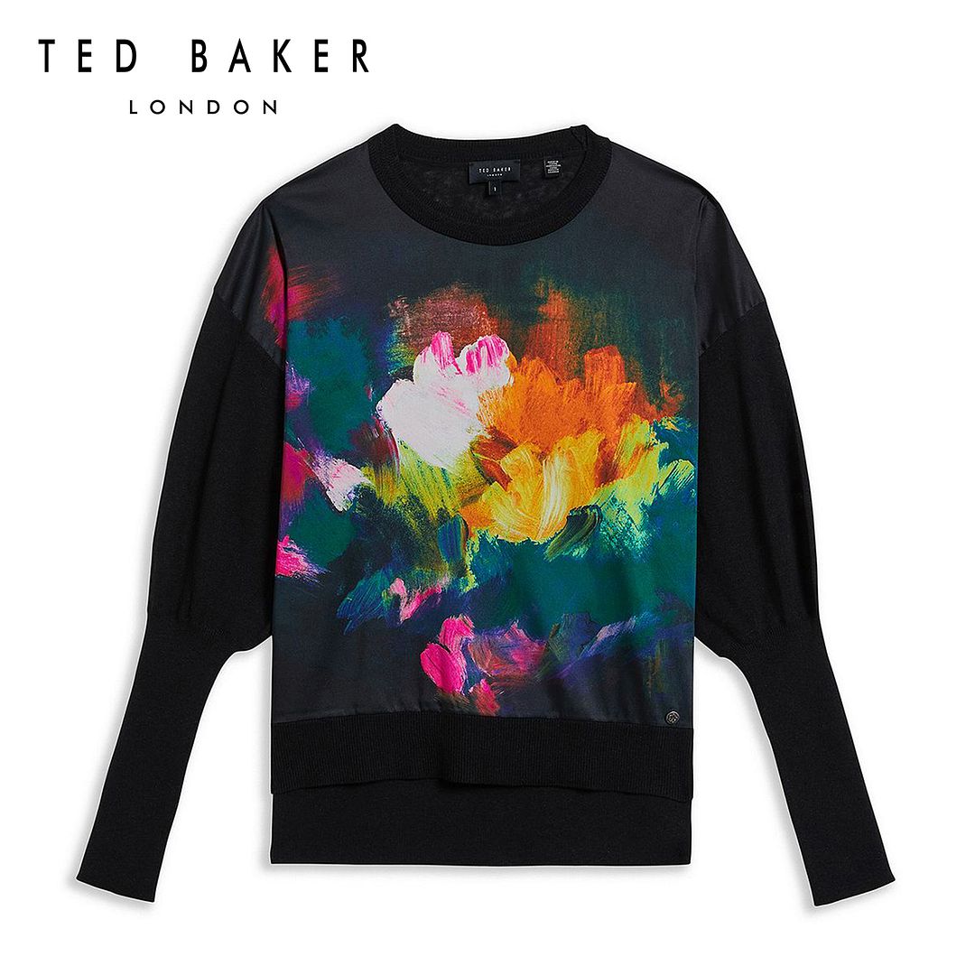 Ted Baker Women&#x27;s Zarha Art Print Jumper with Sleeve Detail|,|