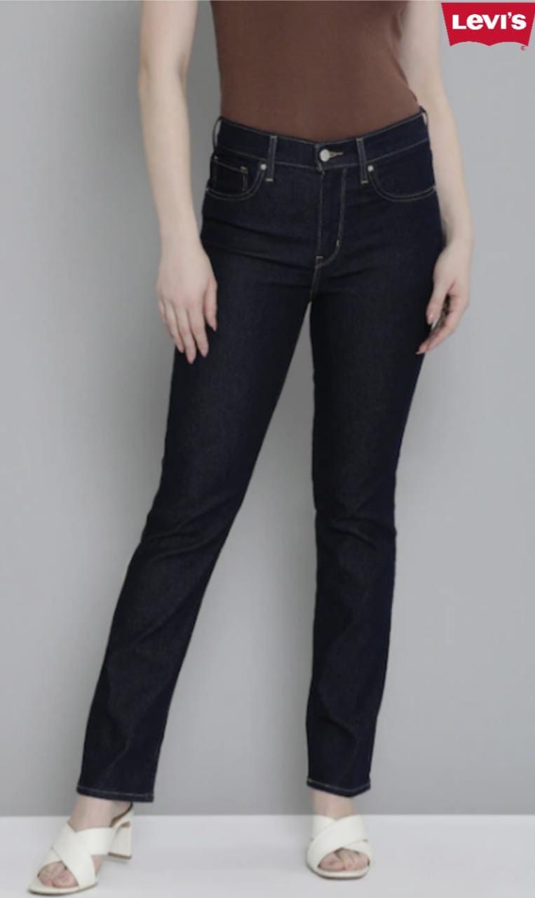 (ORIGINAL) Levi&#x27;s Women Straight Fit High-Rise Light Fade Stretchable  Blue Jeans|,|