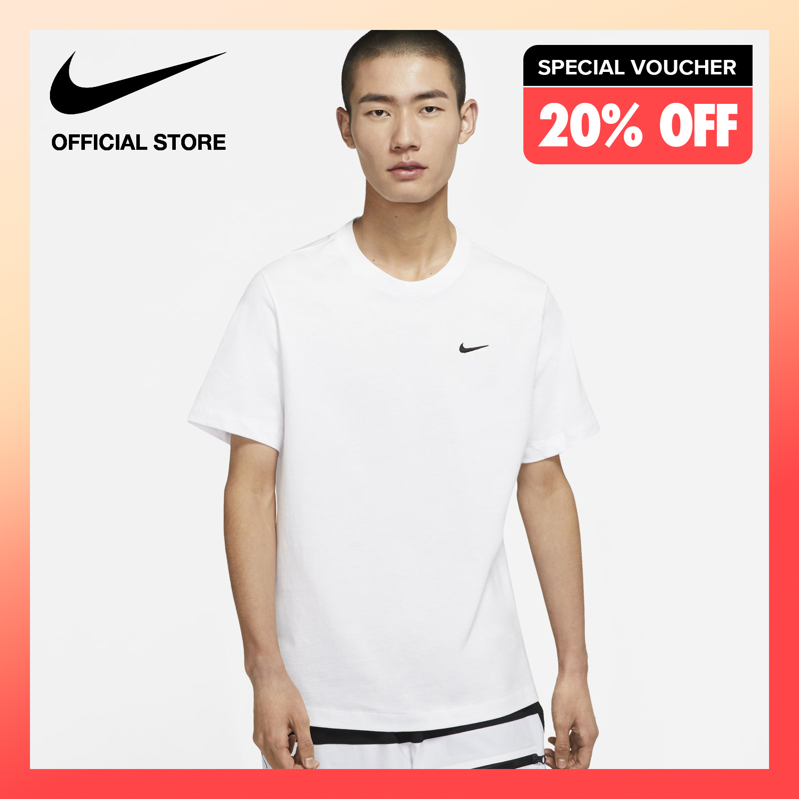 Nike Men&#x27;s Sportswear Swoosh T-Shirt - White|,|
