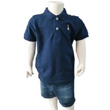 HUSH PUPPIES KIDS KNIT BASIC POLO | #HBP774527 NVY|,|