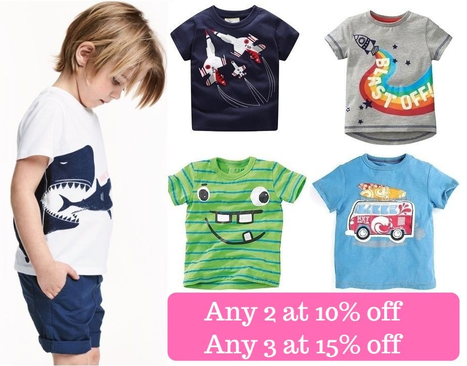 [SG Ready Stock] LAST CHANCE! Toddler Boys Cotton Tee Top T-shirt [Little Gems] Heros Cars Stripes Bus Batman Spiderman|,|