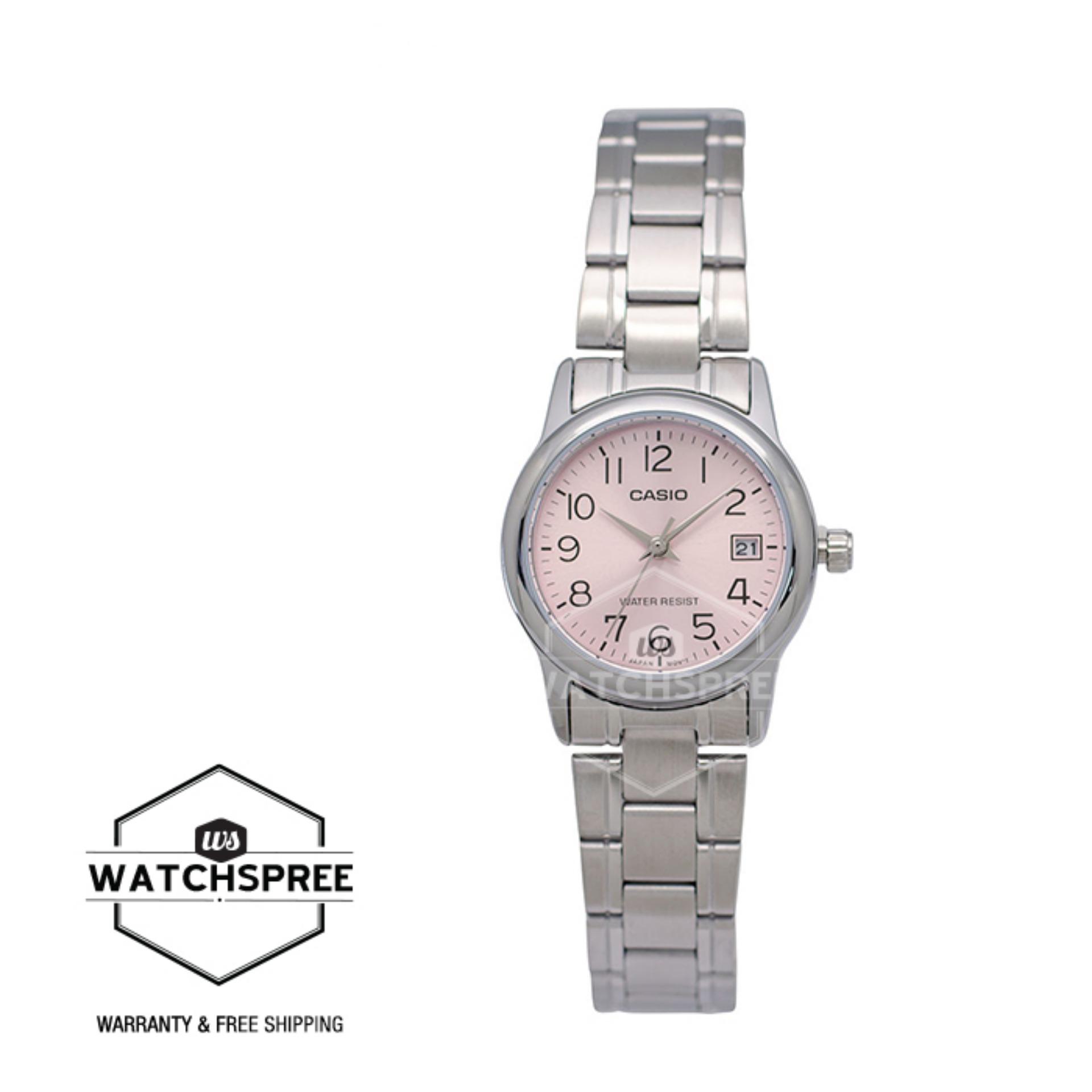 [Watchspree] Casio Ladies&#x27; Standard Analog Silver Stainless Steel Band Watch LTPV002D-4B LTP-V002D-4B|,|