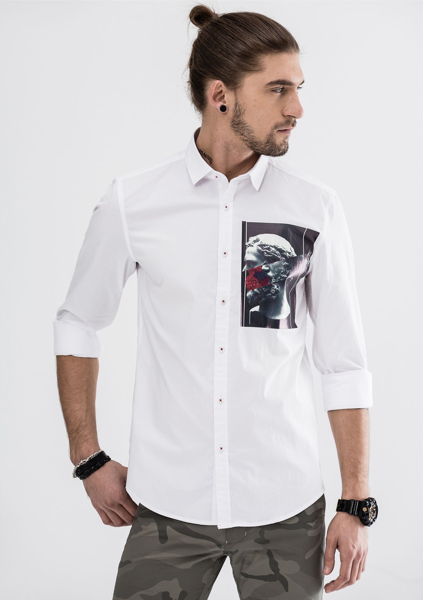 Explorer Authentic Ancient Side Print Long Sleeve Shirt|,|