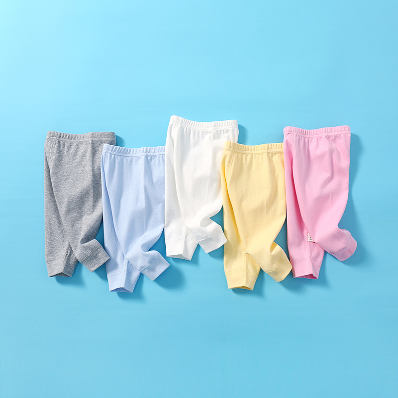 Newborn Baby Bottoms Pure Cotton Solid Color Pants For Baby Boys Girls|,|
