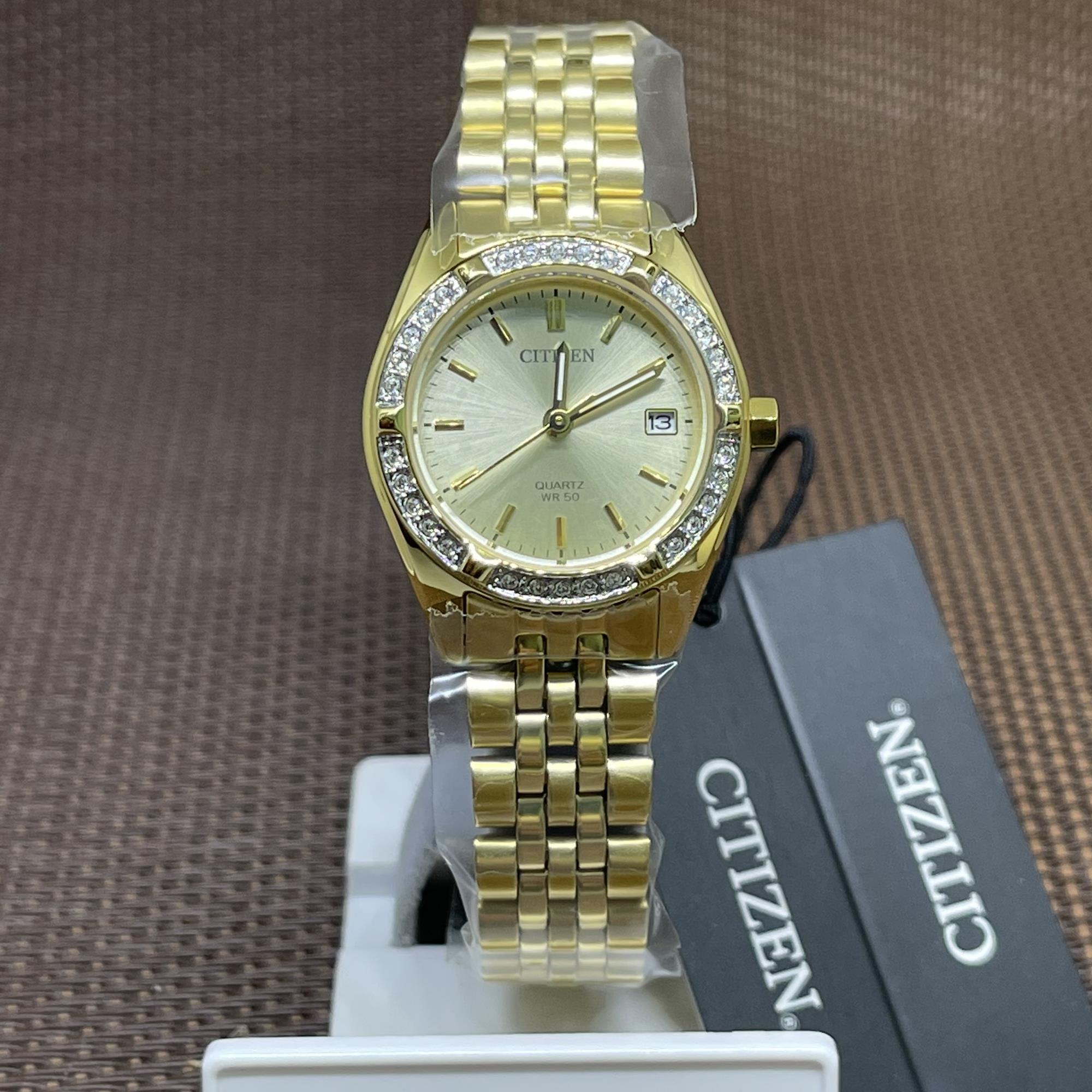 [TimeYourTime] Citizen EU6062-50P Ladies Stainless Steel Quartz Analog Gold Date Watch|,|