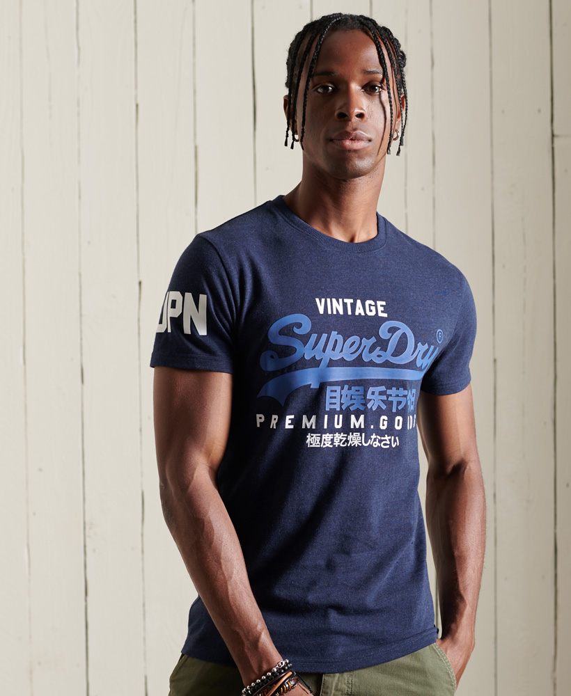Superdry Organic Cotton Vintage Logo T-Shirt - Dark Blue|,|