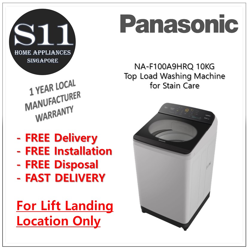 Panasonic NA-F100A9HRQ 10KG  Top Load Washing Machine for Stain Care + 1 Year Local Manufacturer Warranty + FREE DELIVERY|,|