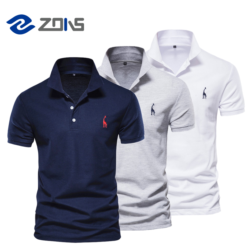 Men Polo T Shirts Casual Deer Embroidery Classic Short Sleeve Clothing|,|