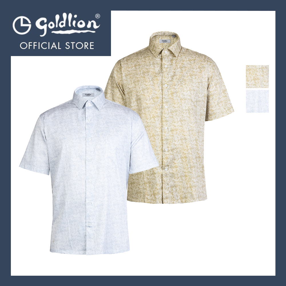 Goldlion Smart Regular Fit Cotton Short-Sleeved Shirt|,|