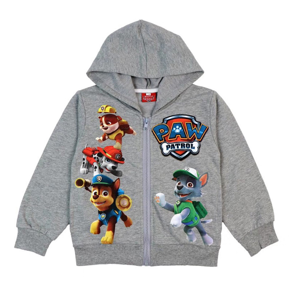 Boy Jacket Coat Cartoon Paw Patrol Pet Dog Print Zipper Long Sleeved Cotton Hooded Sweater Children Jackets 2 to 8 Years|,|