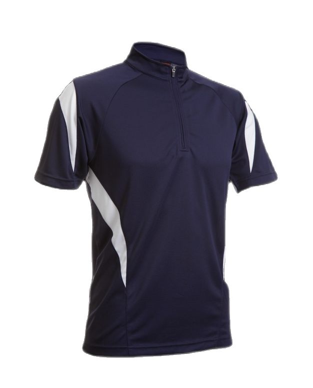[Pre-Order] Navy Mandarin Collar Zip Dri Fit Two Tone Shirt|,|
