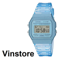 [Vinstore] Casio F-91 Jelly Transparent Blue Resin Band Army Digital Kids Men Women Watch F91WS-2D F-91WS-2 F-91 F-91WS-2D F91|,|