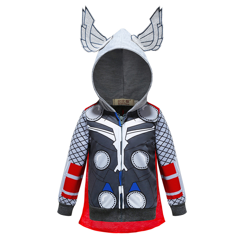 Boys Hooded Jacket Coat Kids Clothing Superhero Th-or Long Sleeve Thin Hoodies Sweaters Coats Jackets|,|