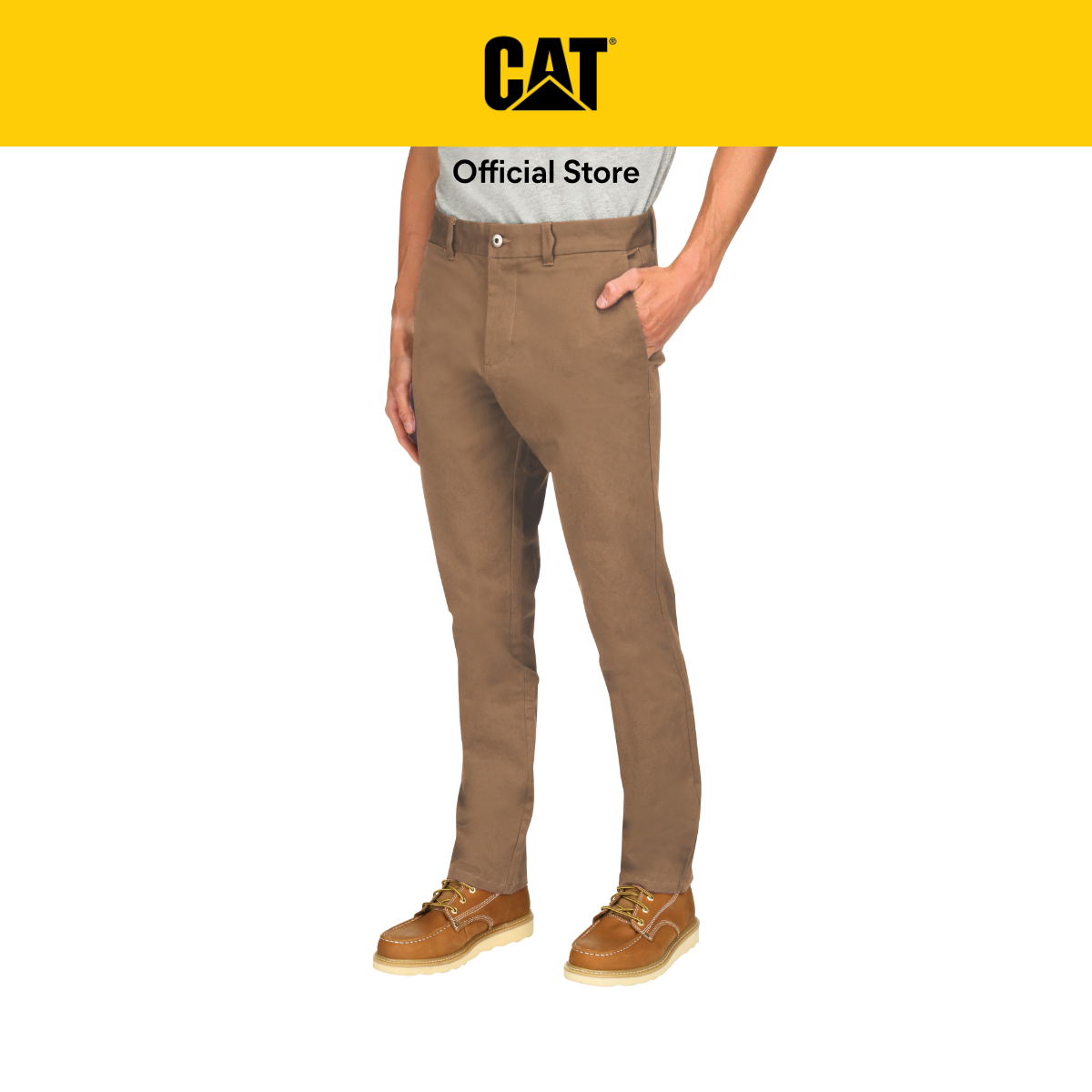 Caterpillar Men&#x27;s Slim Stretch Chino - Tan Beige (2810227-11993) Tan Urban Streetwear | Casual Pants|,|