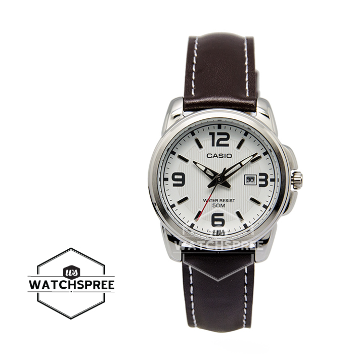 [Watchspree] Casio Ladies&#x27; Standard Analog Brown Leather Strap Watch LTP1314L-7A LTP-1314L-7A|,|