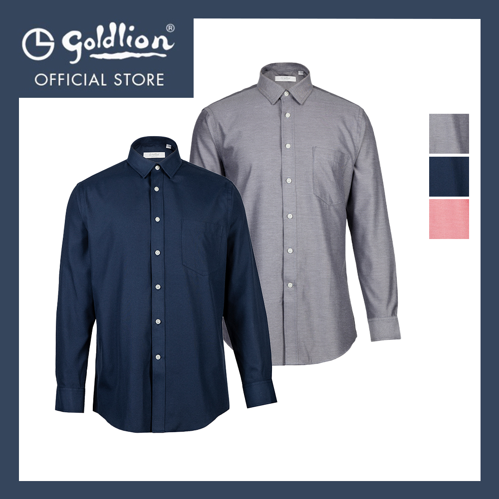 Goldlion Business Regular Fit Cotton Rich Long-Sleeved Shirt|,|