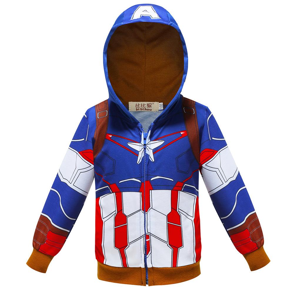 Kids Baby Boy Jacket Coat With Zipper Cartoon Spidermans IronMan Captain America Thor Holk Long Sleeve Casual Sweatshirts Children Boys Jackets Coats|,|