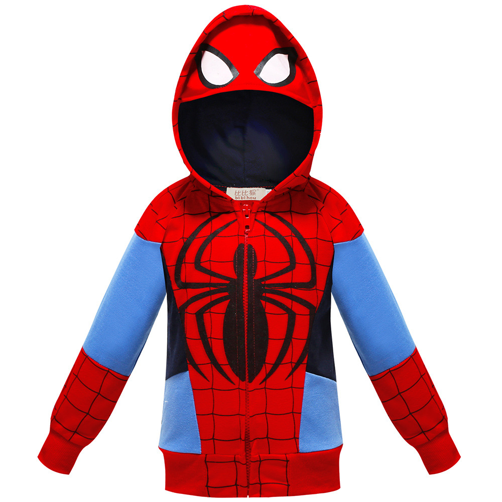 Kids Baby Boy Jacket With Zipper Marvel Cartoon Spidermans Long Sleeve Thin Casual Sweatshirt Children Jackets Coats Birthday Gift Party Show Costume|,|