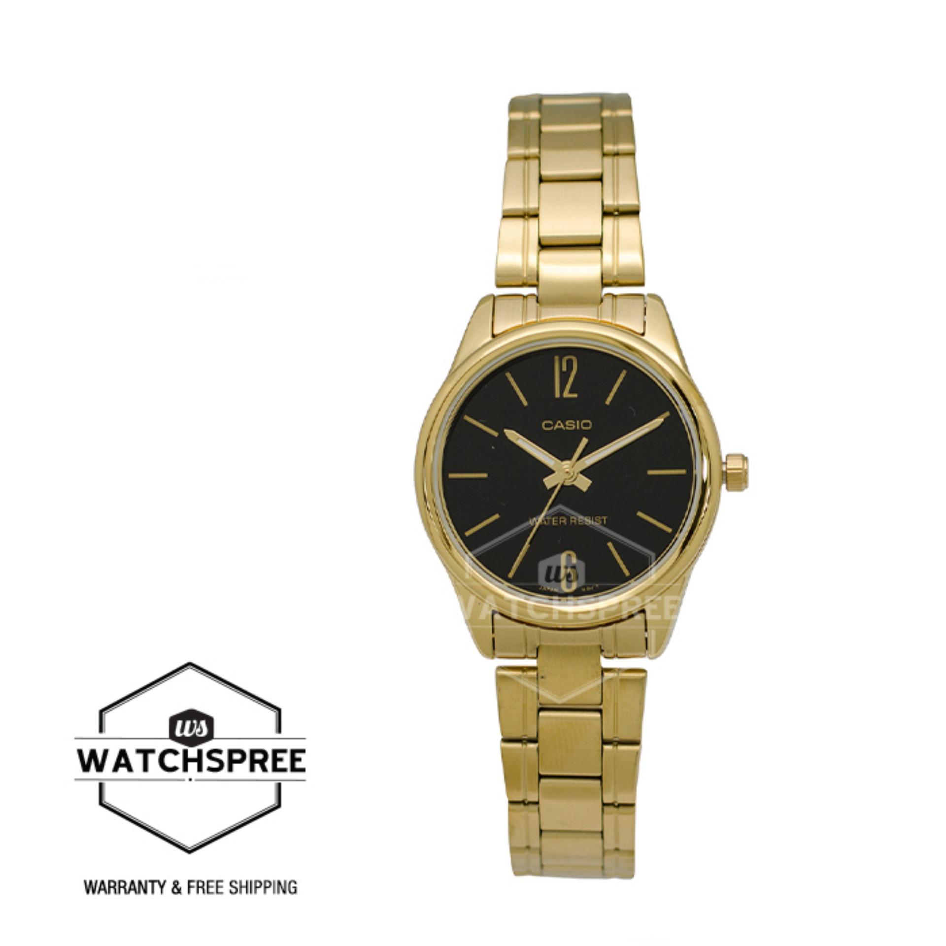 [Watchspree] Casio Ladies&#x27; Standard Analog Gold Ion Plated Stainless Steel Band Watch LTPV005G-1B LTP-V005G-1B|,|