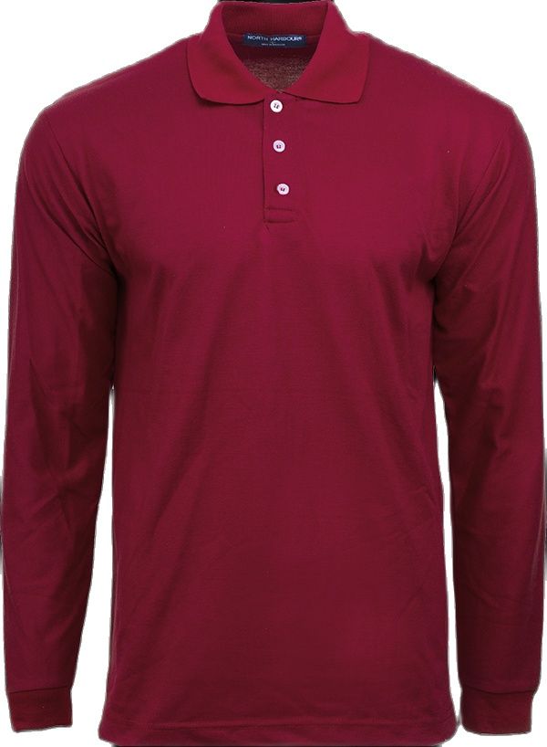 [Pre-Order]Maroon Long Sleeve Soft Touch Polo Collar Shirt (NHB24400)|,|