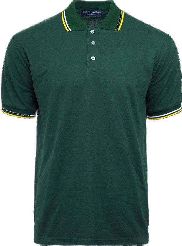 [Pre-Order] Forest Green / White / Daisy Saffron Polo Shirt (NHB2700)|,|