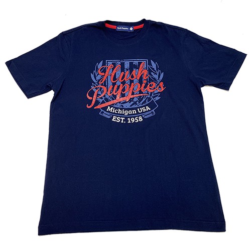 HUSH PUPPIES MEN&#x27;S REGULAR PRINTED TEE #HMT038920NVY/GRN|,|