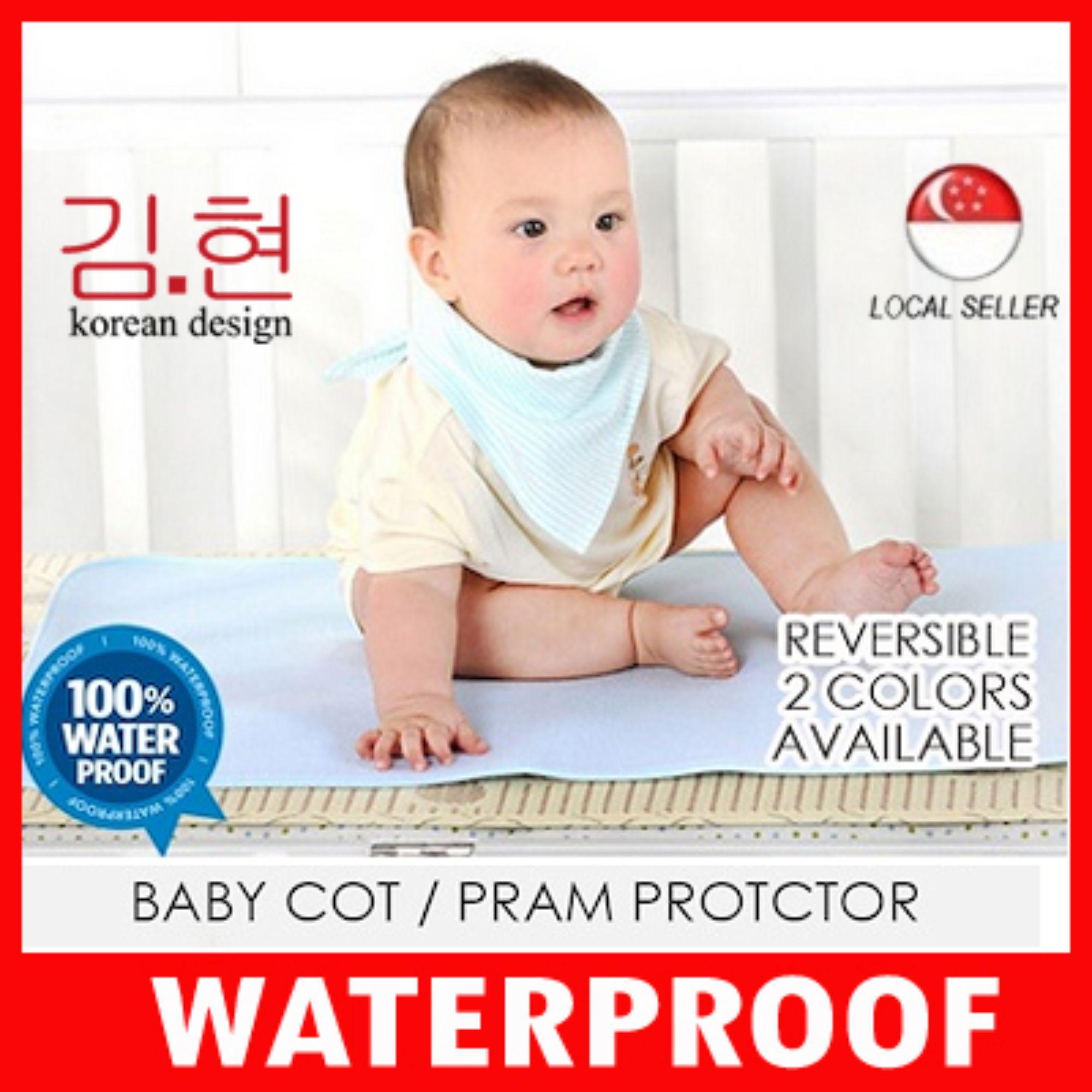 [ SG Local Seller ] ( 60 X 90 CM ) Waterproof Baby Cot Protector ❤ Diaper Changing Pad ❤ Pram Stroller Protector ❤ Bamboo Fibre Material T1806 [ By Kim Hyeon ]|,|