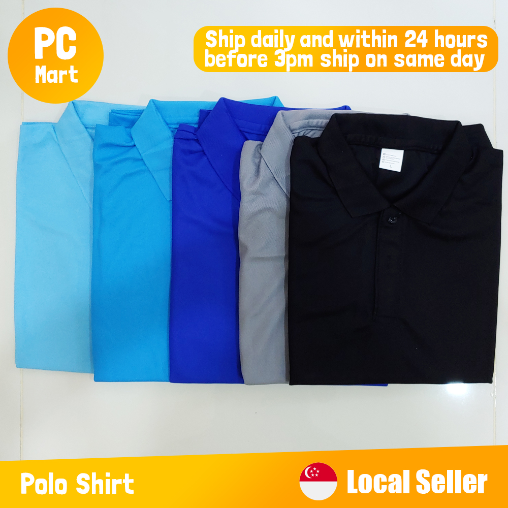 Dri fit Polo short sleeve T shirt (Local Seller by PC Mart) Dry fit unisex clothing top gift outdoor sports cycling exercise fitness children kids students|,|